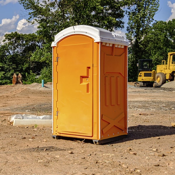 how often are the portable restrooms cleaned and serviced during a rental period in Ludlow Falls